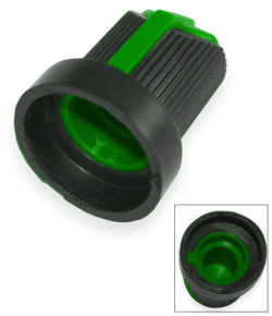 Handle on axle 6mm Star AG10 15x17 Black with green pointer