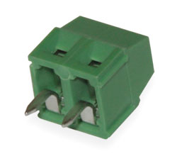 Клеммник винтовой XK127V-5.0-02P (сталь) Зеленый