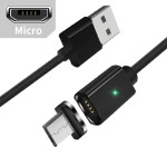 Magnetic cable USB2.0 AM/B micro-USB 1m black textile braid