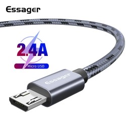 Кабель USB 2.0 AM/BM microUSB 2м 2.4А в обплетенні червоний