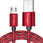 Cable USB 2.0 AM/BM microUSB 1m 2.4A braided red