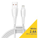Кабель USB 2.0 AM/Apple Lightning 1м 3А в оплетке белый