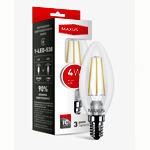 LED lamp MAXUS LED C37 FM-C 4W 4100K 220V E14
