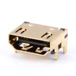 Connector<gtran/> HDMI-01A-19P Gold socket for SMD board<gtran/>