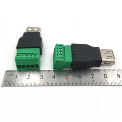 Гнездо USB Female тип A с клеммником на кабель