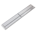 Plastic ruler Nine Sea 101 with metal piping, 30 cm