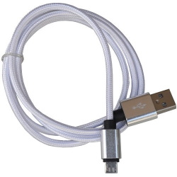 Cable  USB 2.0 AM/BM micro-USB 1m white, dia. 4.5mm