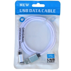 Кабель USB 2.0 AM/BM micro-USB 1м белый, диам. 4.5мм