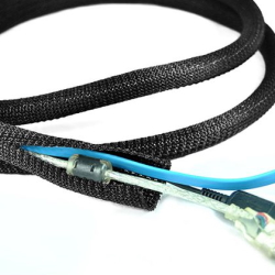 Wrap-around cable braid SCK-013 Woven Wrap BLACK self-closing [1m]