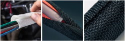 Wrap-around cable braid SCK-019 Woven Wrap BLACK self-closing [1m]