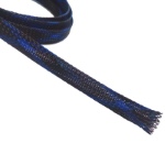 Кабельная оплетка змеиная кожа 15мм, черная с синим