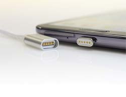 Кабель магнітний USB Apple Lightning 1м серебр текстильн. обплетення
