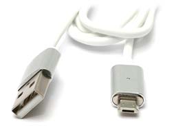 Кабель магнитный USB2.0 AM/B micro-USB 1м белый