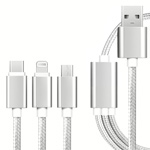  Universal cable  USB 2.0 AM/microUSB/Lightning/Type-C 1.2m silver