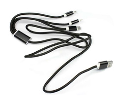  Universal cable  USB 2.0 AM/microUSB/Lightning/Type-C 1.2m black