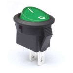 Key switch KCD1-108-G ON-OFF round 2pin green