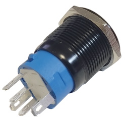 Кнопка Антивандальная FT19Q-F11/E синяя подсветка 12V AC/DC