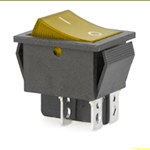 Key switch KCD2-201N ON-OFF 4pin YELLOW