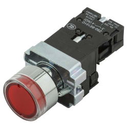Кнопка щитовая XB2-BW3461 1NO 10A OFF-(ON) 220V LED Красная