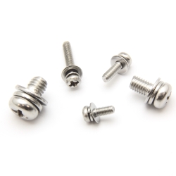 Stainless screw M6x16mm Grover semicircular washer. PH stainless steel 304