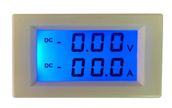 Вольт-Амперметр панельний D85-3051  [БІЛИЙ, LCD, 20vdc, 10a]