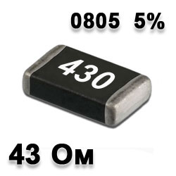 SMD resistor 43R 0805 5%