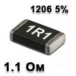 Резистор SMD<gtran/> 1.1R 1206 5%