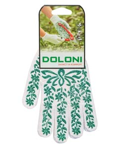 Garden gloves with PVC pattern, white