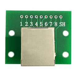 Printed board with connector RJ45 horizontal to DIP