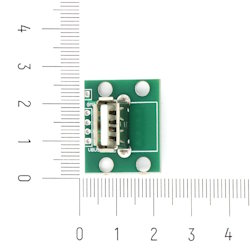 Плата печатная с разъемом USB 2.0 type A to DIP вертикальный