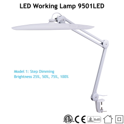 Лампа настольная на струбцине 9501LED dimming+CCT 182 LED СЕРЕБРО