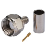RF connector<gtran/> F-nut for RG58 cable for crimping<gtran/>