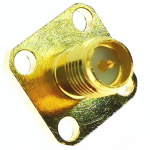 RF connector RP-SMA-KFD4 female on housing flange 13*13mm