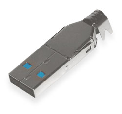Fork USB-3.0 plug with met shell