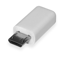 Вилка USB-Micro в корпусі на кабель біла