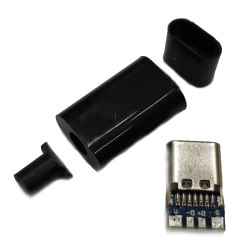 Вилка USB Type-C 4pin на кабель черная CN-01-08