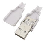 Вилка USB тип A на кабель в корпусе белая тип1