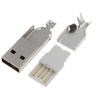 Вилка USB тип A на кабель, нікельовані контакти