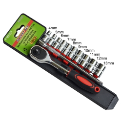 Socket wrench set  SR-1040 [4-13mm ratchet+extension]