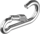 Fire carabiner 7 mm with coupling white zinc
