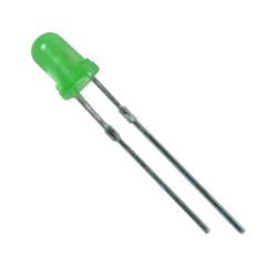 Светодиод 3mm Зеленый матовый 50-100mcd 3-3.2V