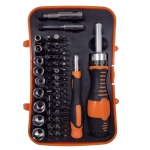 JY-8809 screwdriver set, Cr-V , 52 bits+9 sockets+2 handles+2 extensions