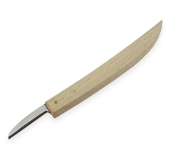 Technical banana knife with wooden handle